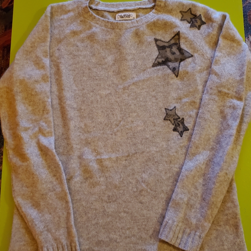 Lauren Moshi Grey Cashmere Star Sweater